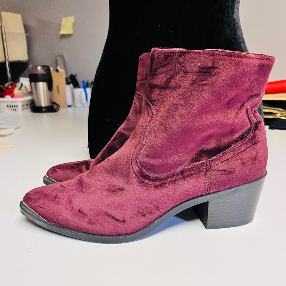 Burgundy Suede Boots